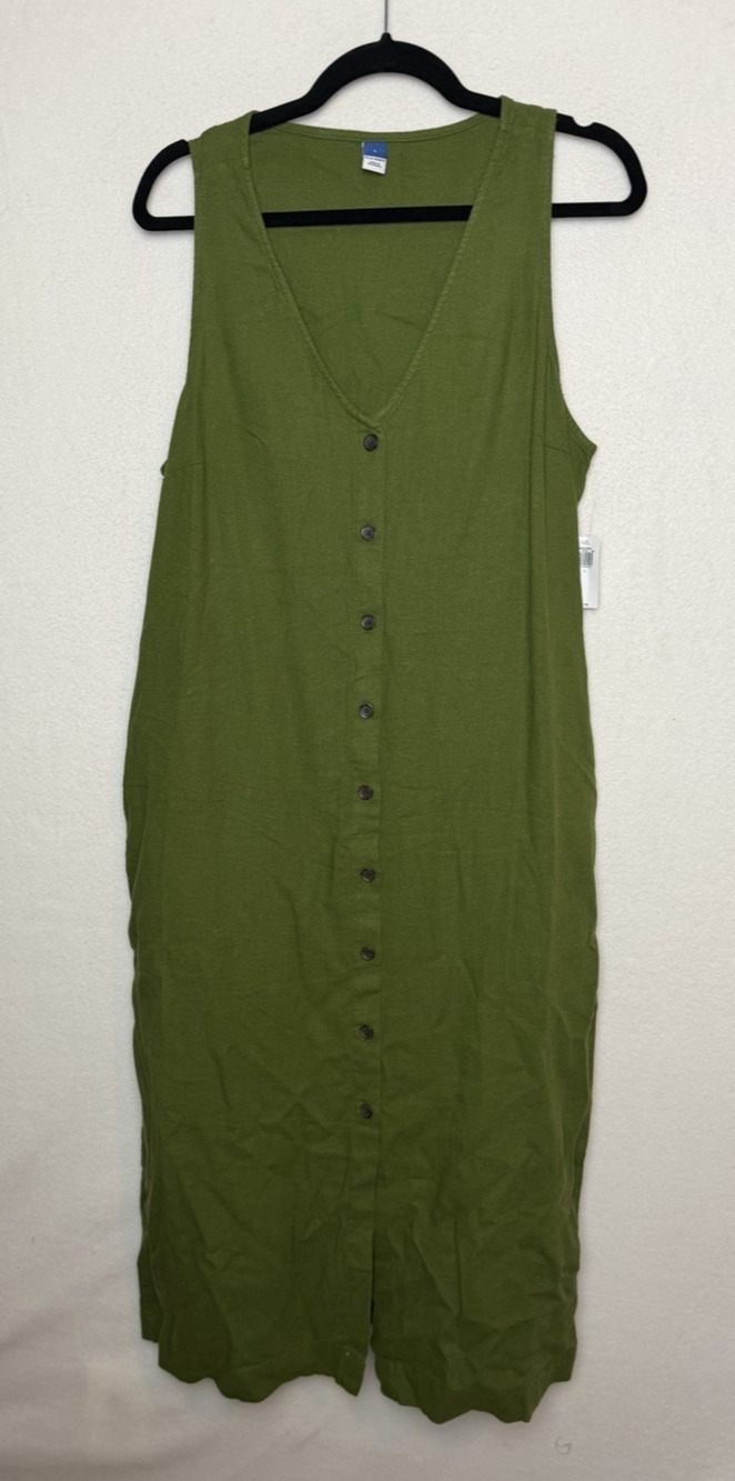 Old Navy Olive Green Button-Front Maxi Dress